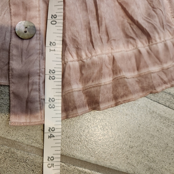 Crisca Pink Western Button Up Collared Crinkle Floral Blouse Womens Size 4 - Picture 7 of 13